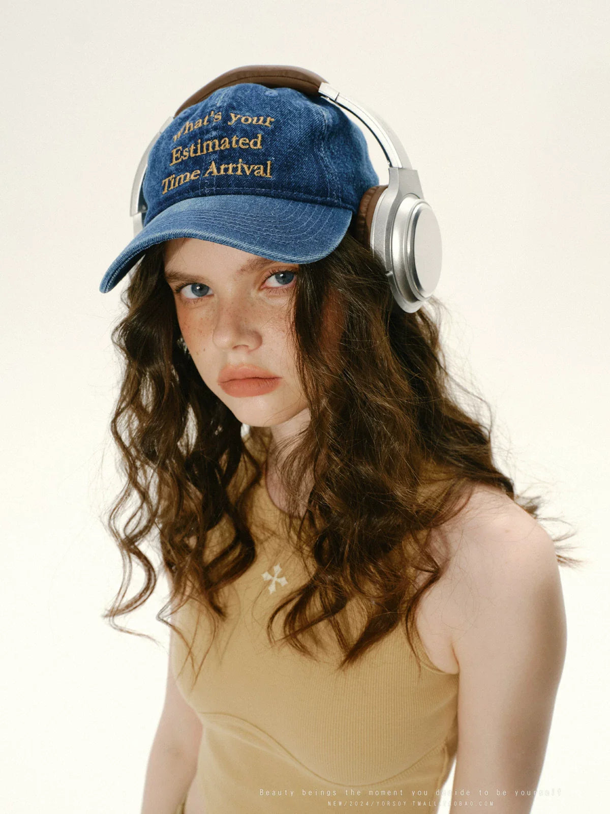 YORSOY Vintage Denim Alphabet Baseball Cap