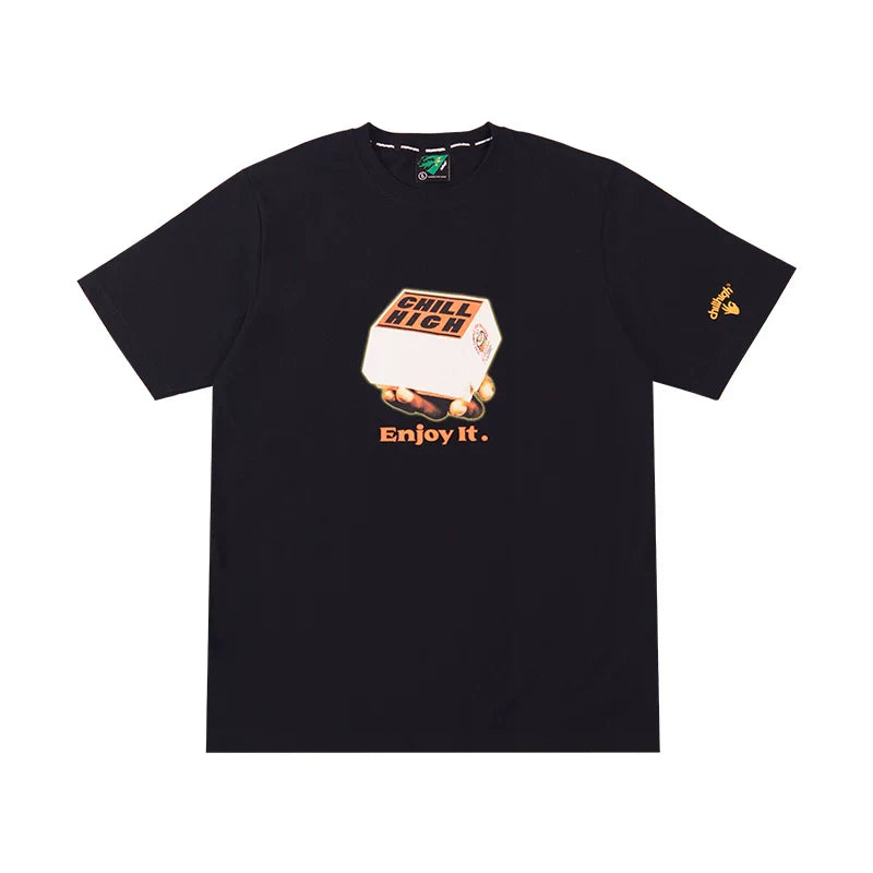 Chillhigh Delicious Burger Shop Theme Print Crew Neck Tee