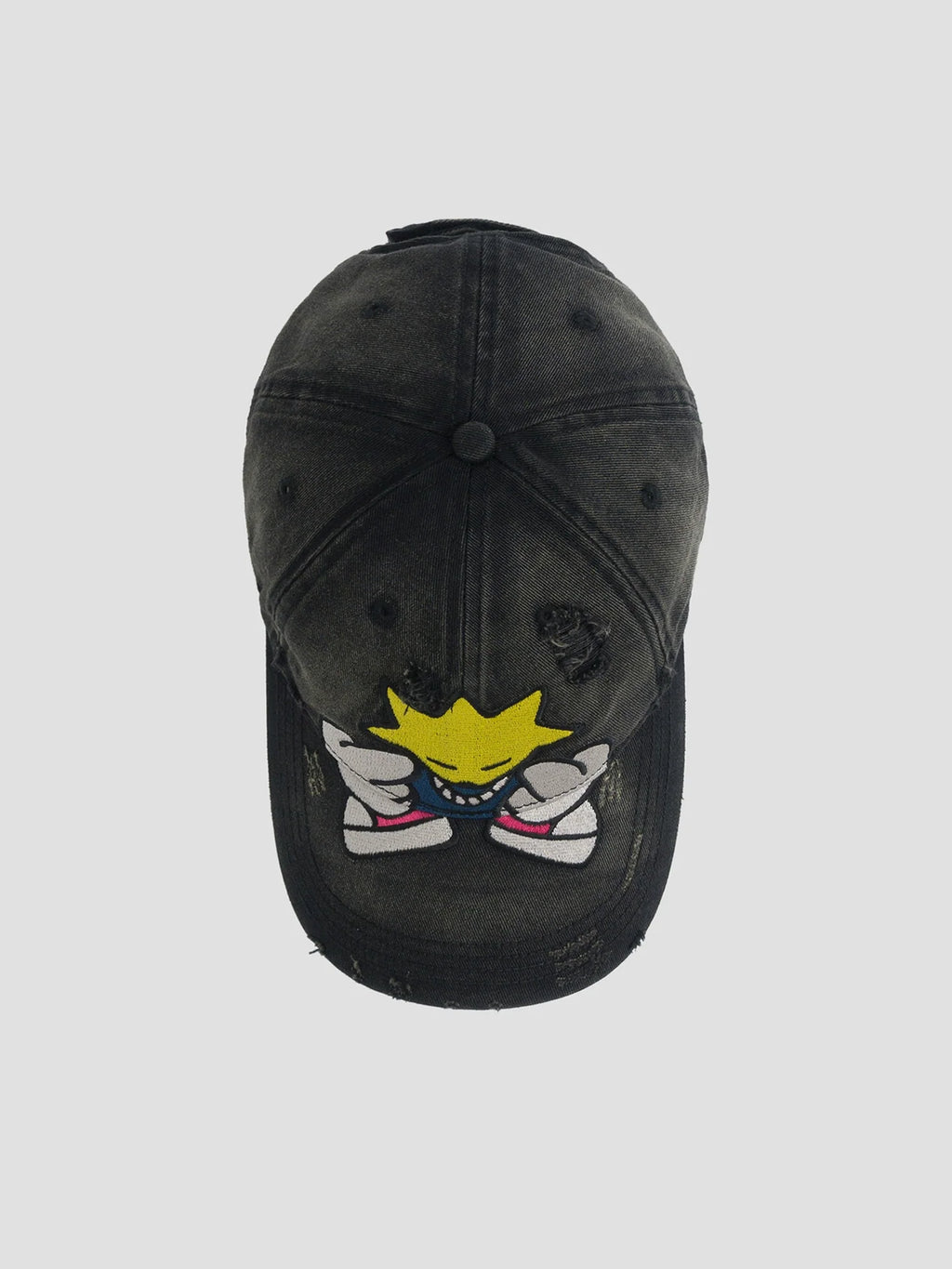 Fleamarket Cartoon Embroidery Wash Cotton Baseball Cap