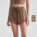 Athena Lulu Mesh Fake Two-Piece Yoga Shorts