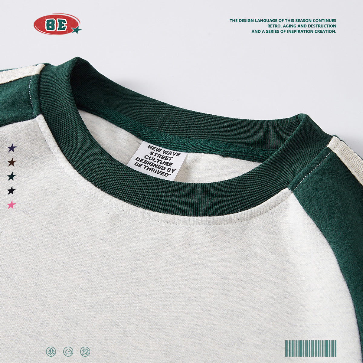 BE Contrast Long/Short Sleeve Crop Tee