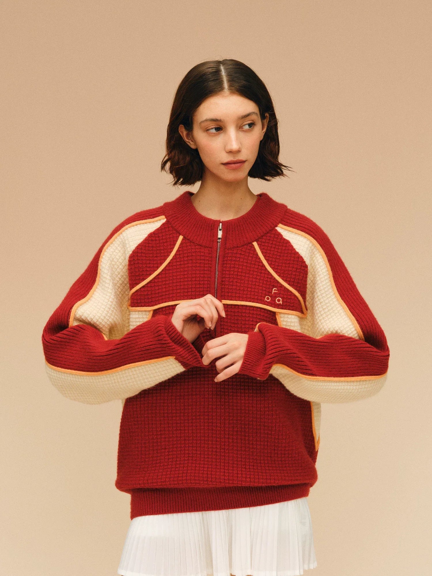 FPA Semi-zipper Sports Outdoor Contrasting Splicing Sweater