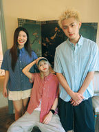 SOSTINE Retro Plaid Short Sleeve Shirt