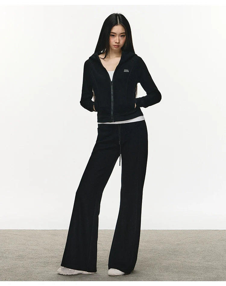 Anna Aneae Hooded Short Sweater Sports Two-piece Set