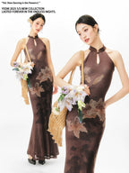 YEDM Floral Print Neck Dress