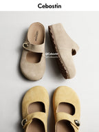 Cebostin Platform Birkenstock Half Slippers