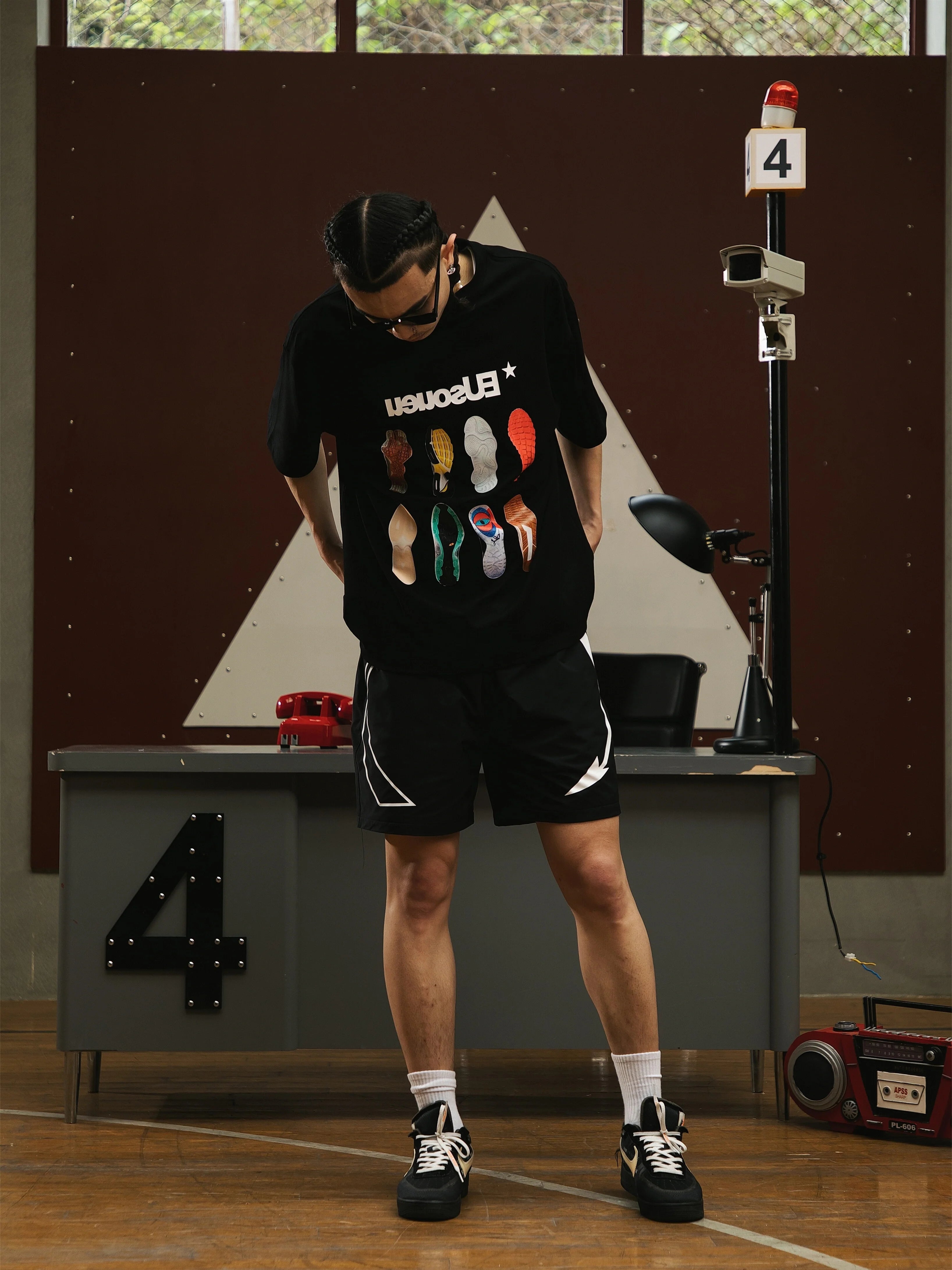 Eusoueu "retro Niche Design Heavy Round Neck Tee"