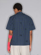 Rocawear Handmade Flower Plaid Short Sleeve Shirt