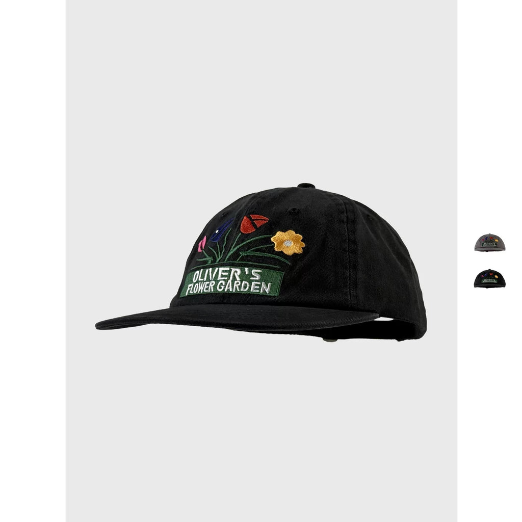 SONDER SHOP Flower Embroidered Flat Brim Hat