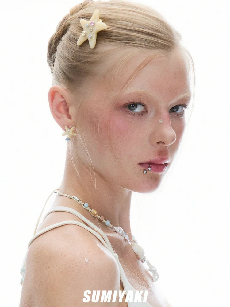 SUMIYAKI Fringed Shell Beaded Earrings