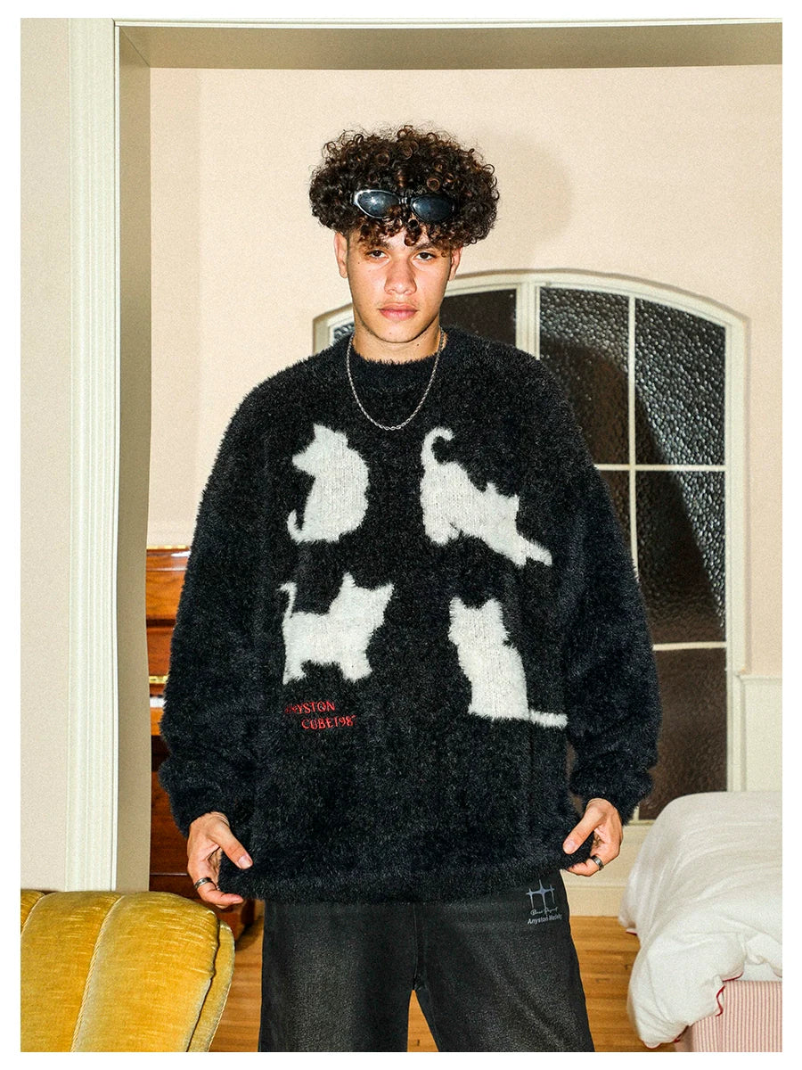 MANYSTON Cat Poses Sweater