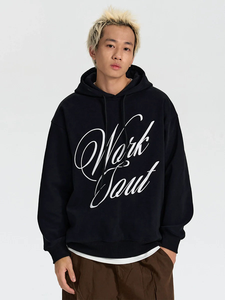 NICEBAD Flower LOGO Printed Hooded Sweater