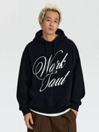 NICEBAD Flower LOGO Printed Hooded Sweater
