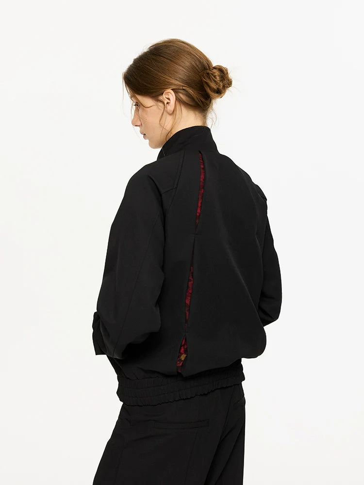 KREATE Contrasting Stand-up Collar Jacket