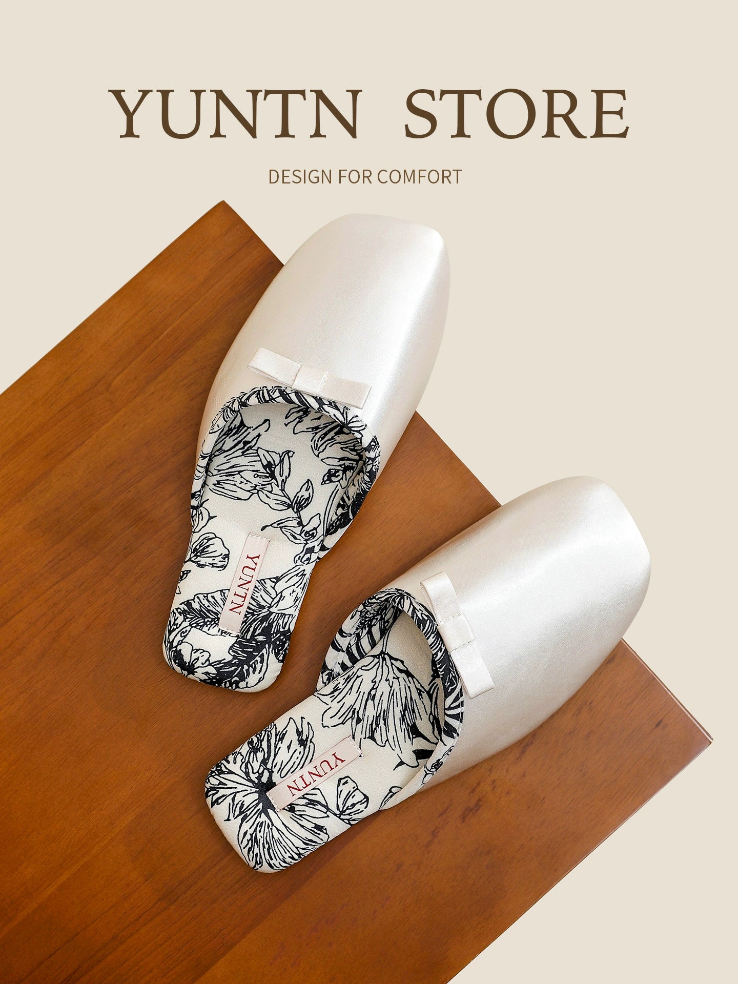 Chinese Aesthetic Floral Satin Home Slippers