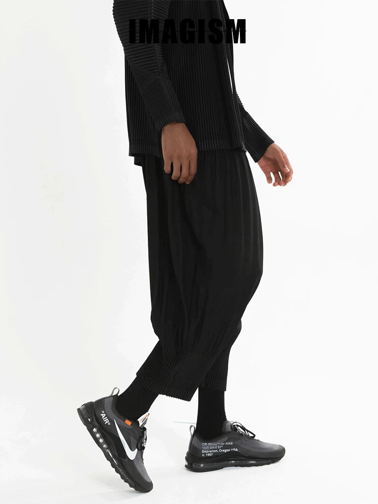 IMAGISM Japanese Pleated Harem Lantern Nine Point Pants JF151