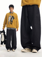 Mr. Jiangnan NewJNXS Washed Velvet Star Stud Jeans