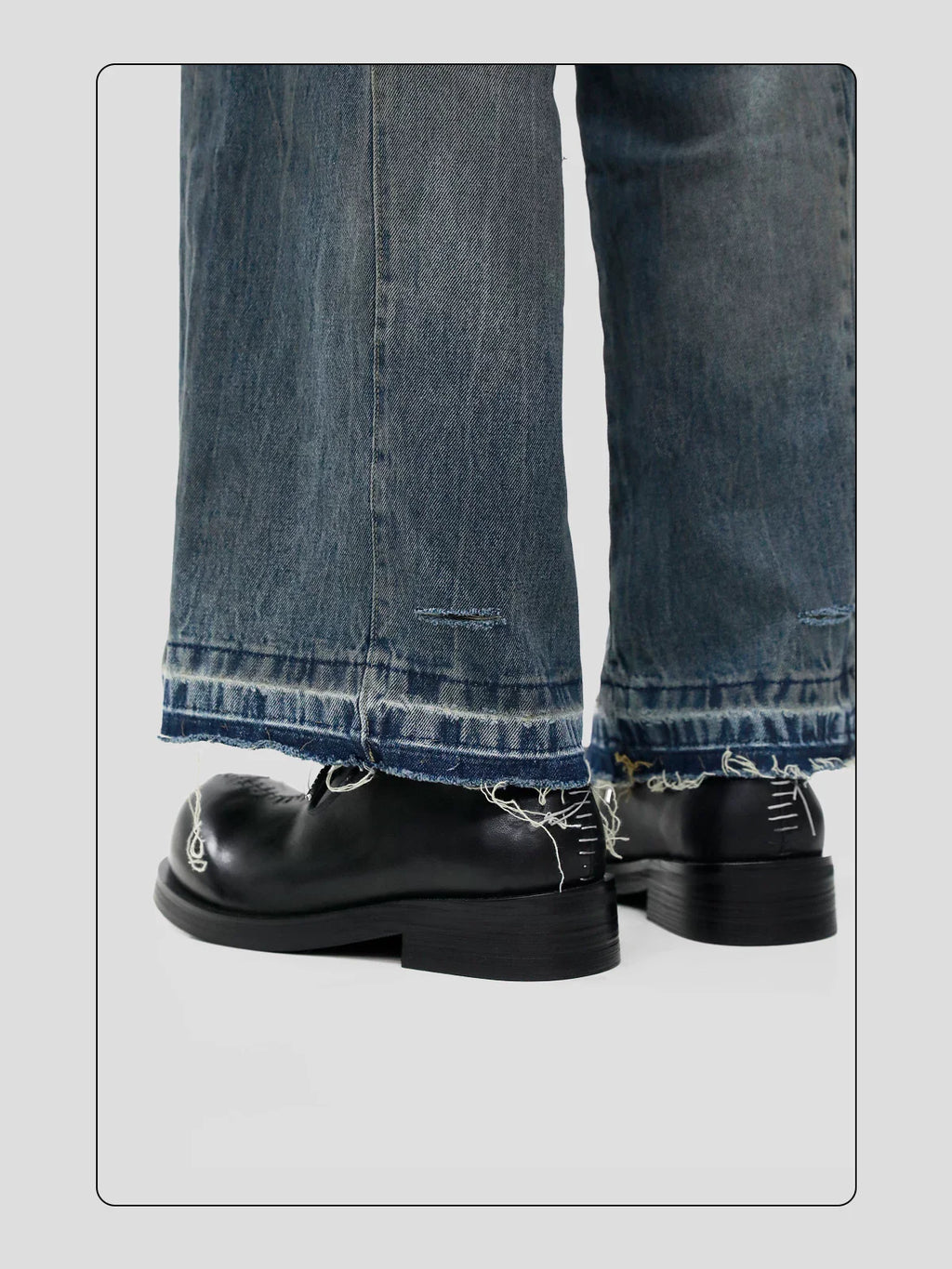 HANQIAORJI Hand-stitched First-layer Cowhide Thick-soled Big Head Shoes