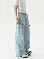 TURNTIDE Simple Retro Multi-pocket Camouflage Tooling Jeans