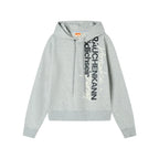 DONSMOKE Front Shoulder Vertical Word Versatile Hooded Sweater