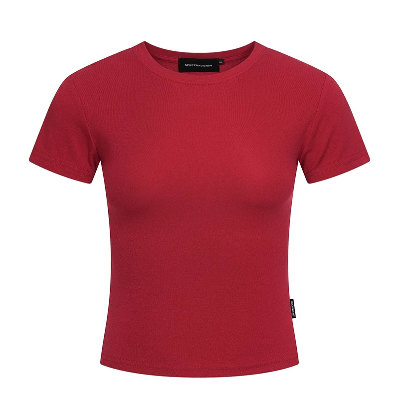 KKBBU Solid Color Right Shoulder Short Sleeve T Shirt