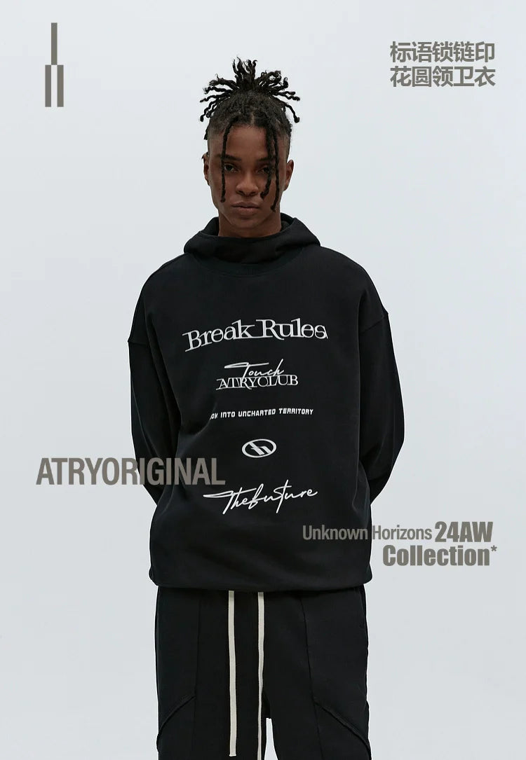 ATRY Tagline Chain Print Crew Neck Sweater