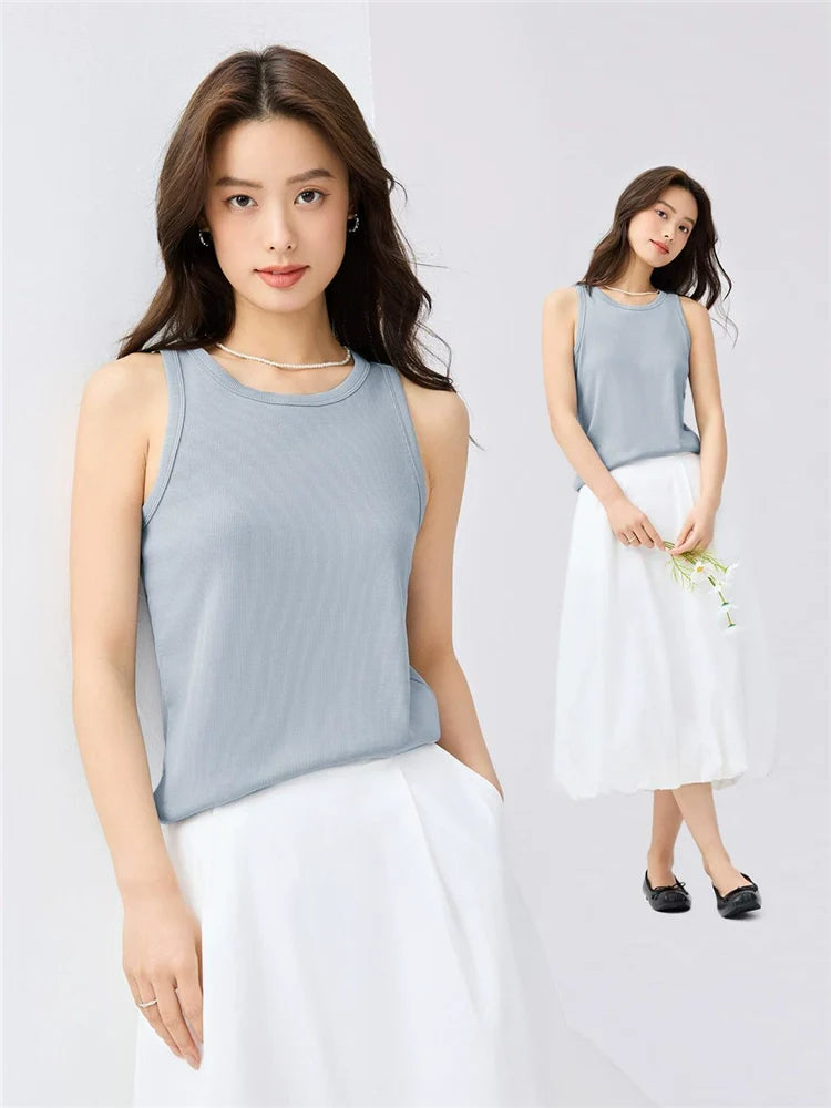 Giordano Elastic Pit Strip Slim Fit Crew Neck Sleeveless Tee