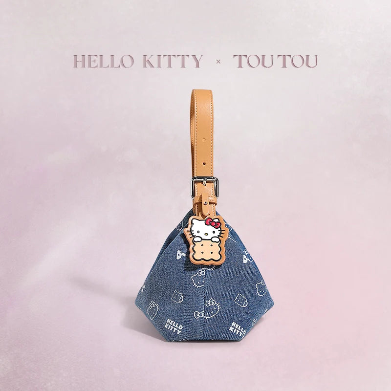 TOUTOU HelloKitty Denim Underarm Crossbody Bag