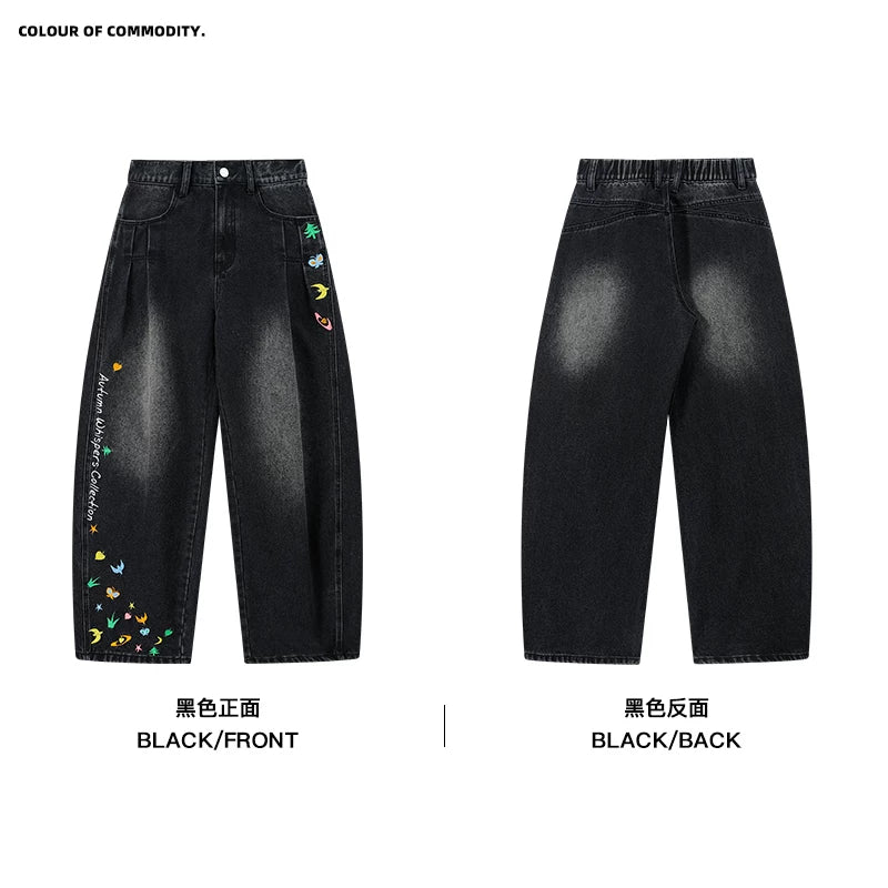 Mr. Jiangnan NewJNXS Park Elopement Wide Embroidered Scimitar Jeans