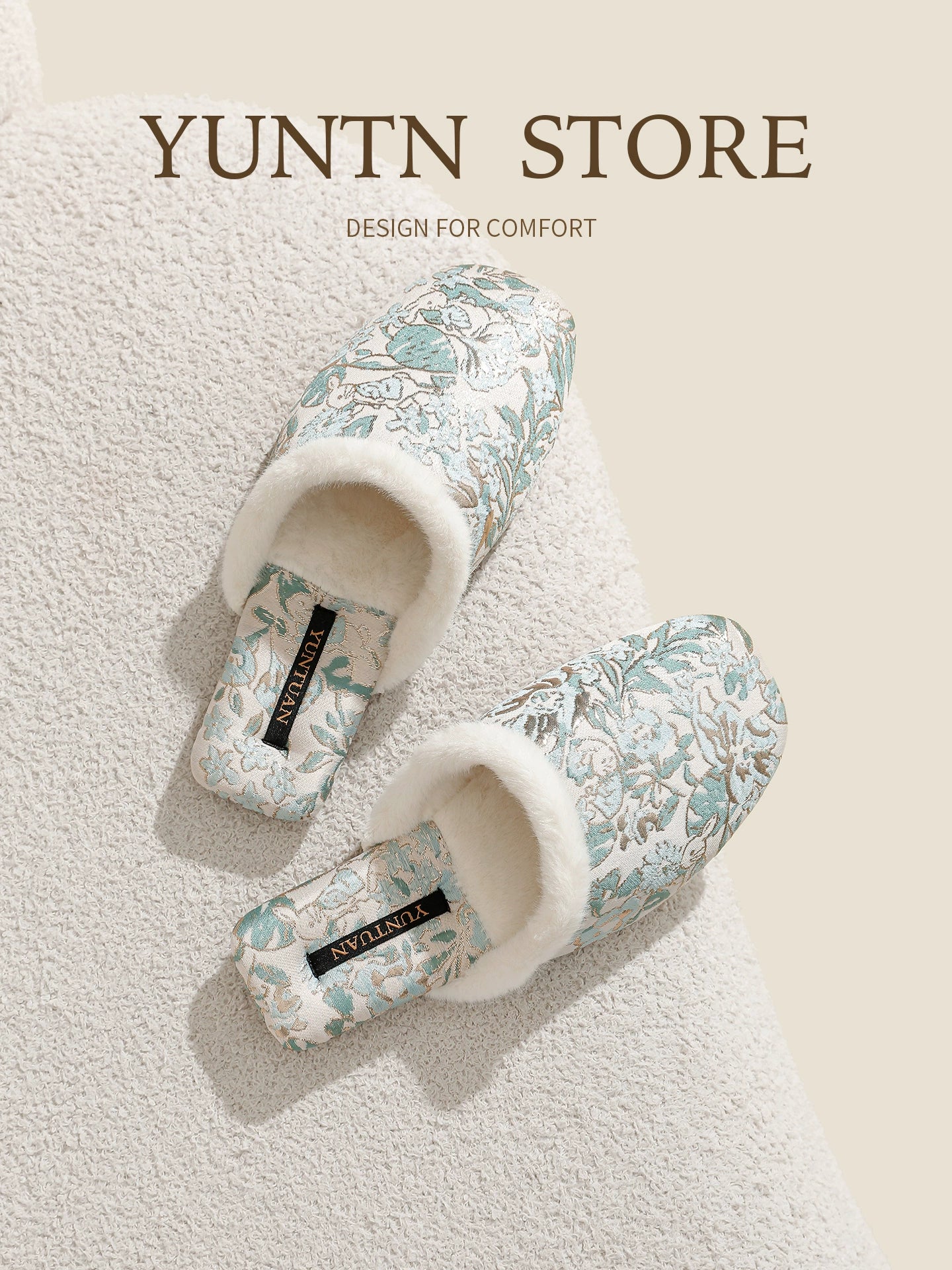 Oriental Warm Velvet Cotton Slippers