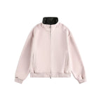 sostine Contrast Cardigan Double Zipper Jacket