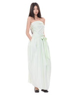 WITHMIN Temperament Thin Strap Waist Tube Top Dress