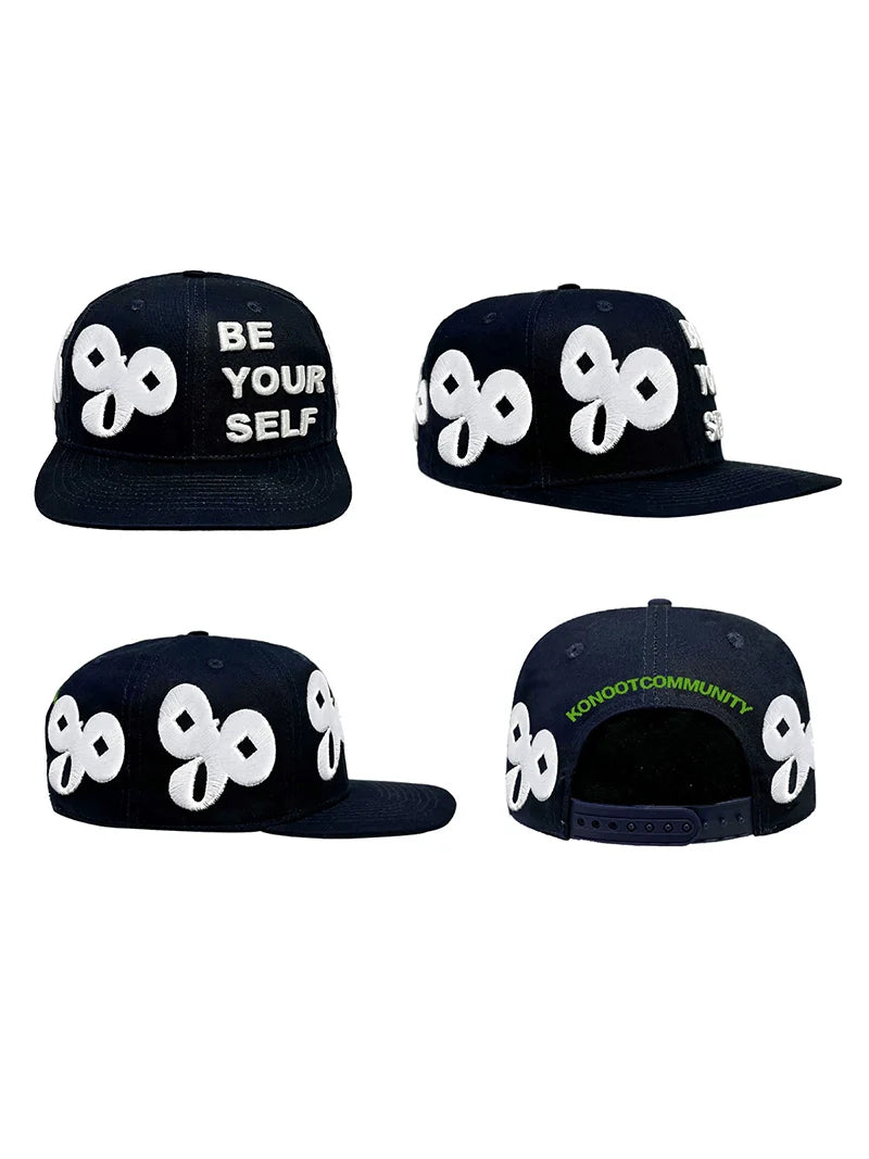 KONOOT Street Micro-bend Three-dimensional Embroidered Baseball Cap