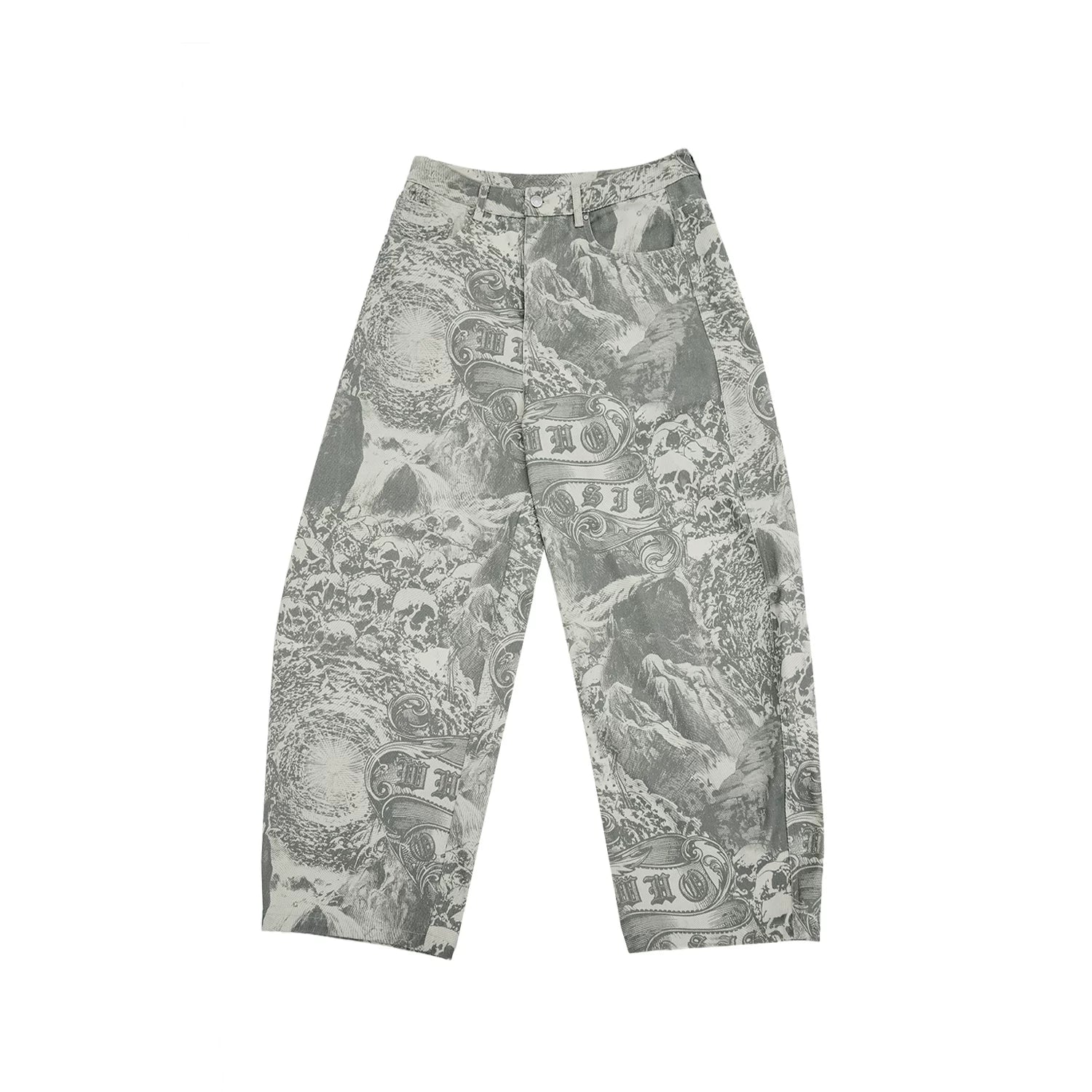 WHOOSIS Full-Print Suit Overalls Straight Pants