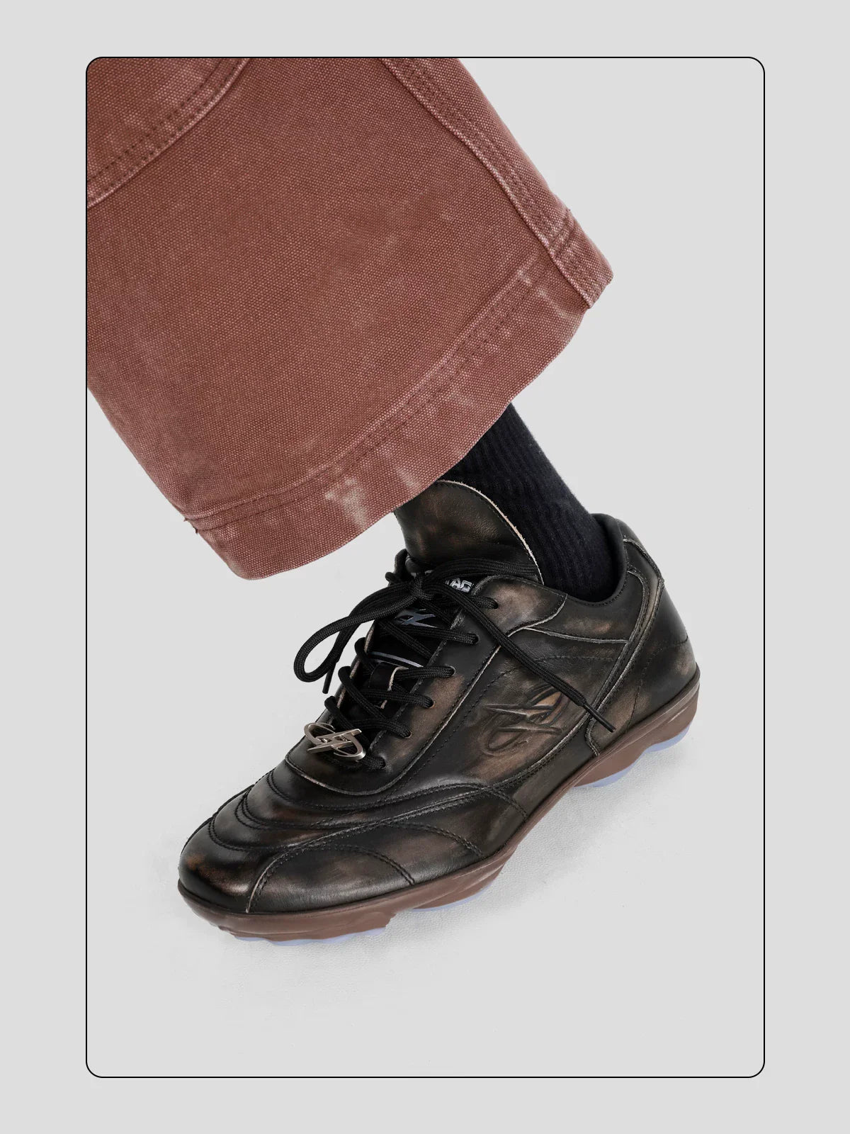 HANQIAORJI Retro Polished Cowhide Casual Training Shoes