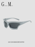 European Futuristic Large-Frame Sports Sunglasses Anti-UV Small Face Style