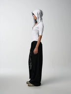 noEmosen Confront Slogan Flame Streamer Sweatpants