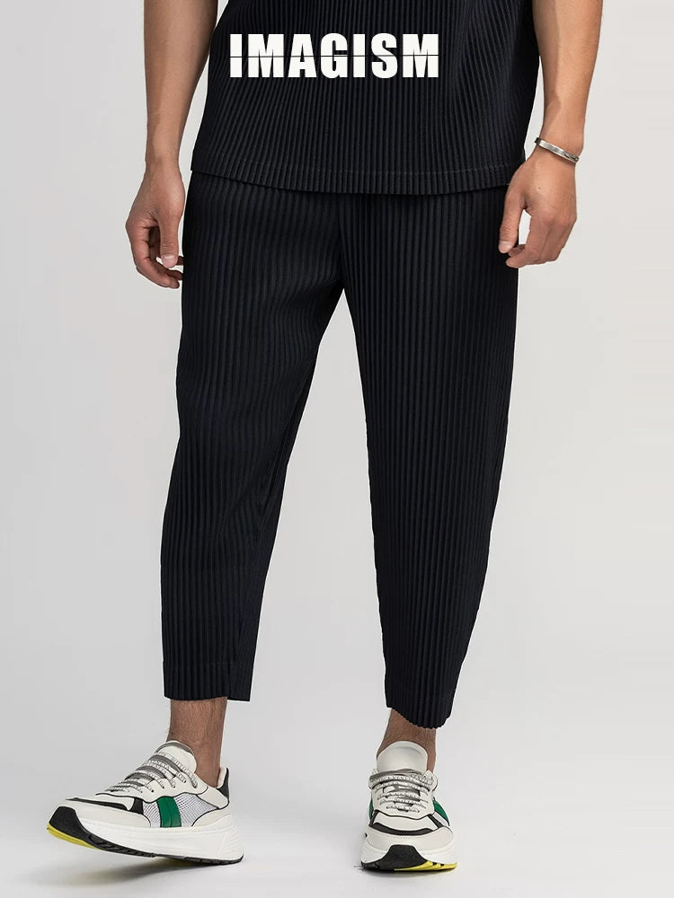 IMAGISM Japanese Non Miyake JF149 Pleated Thin Drapey Nine Point Pants