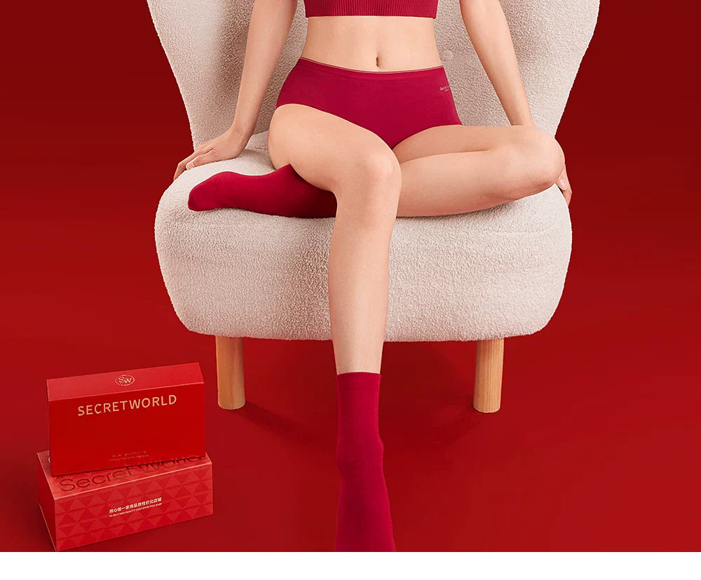 SecretWorld Cotton Crotch Underwear Sock Set