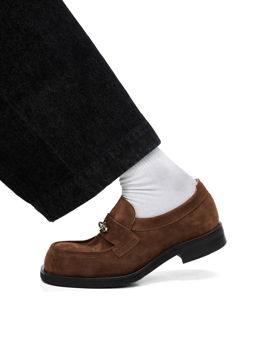 HANQIAORJI Old Money Style Brown Suede Cowhide Loafers