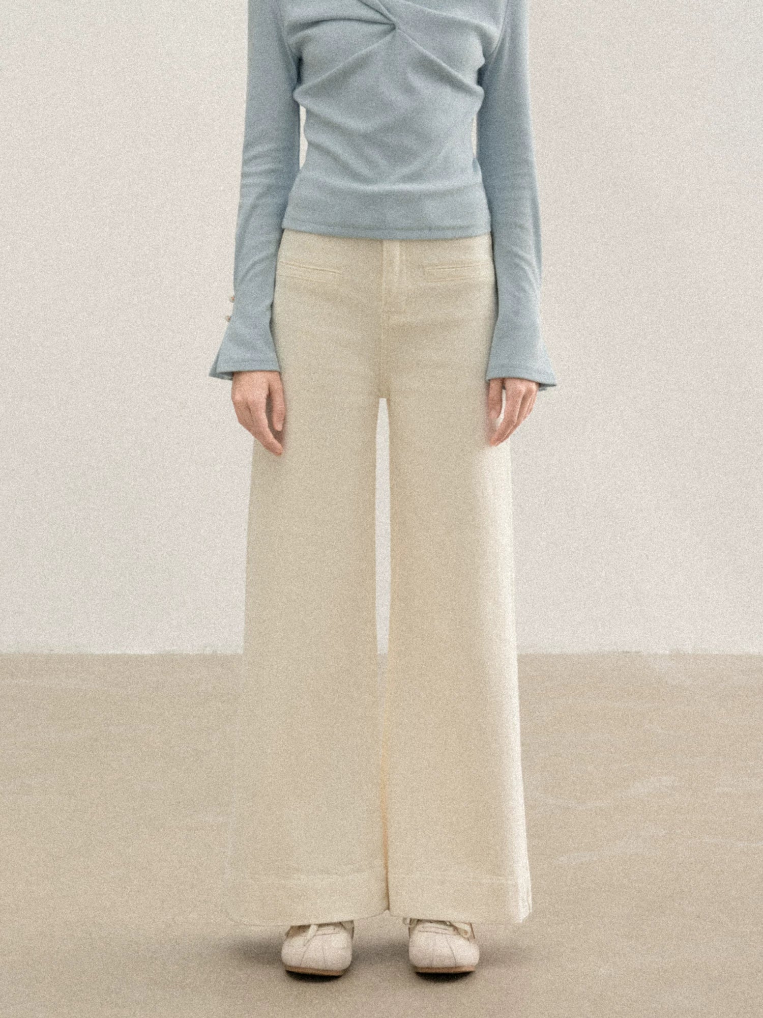 cantonstory Korean Retro Bootleg Jeans