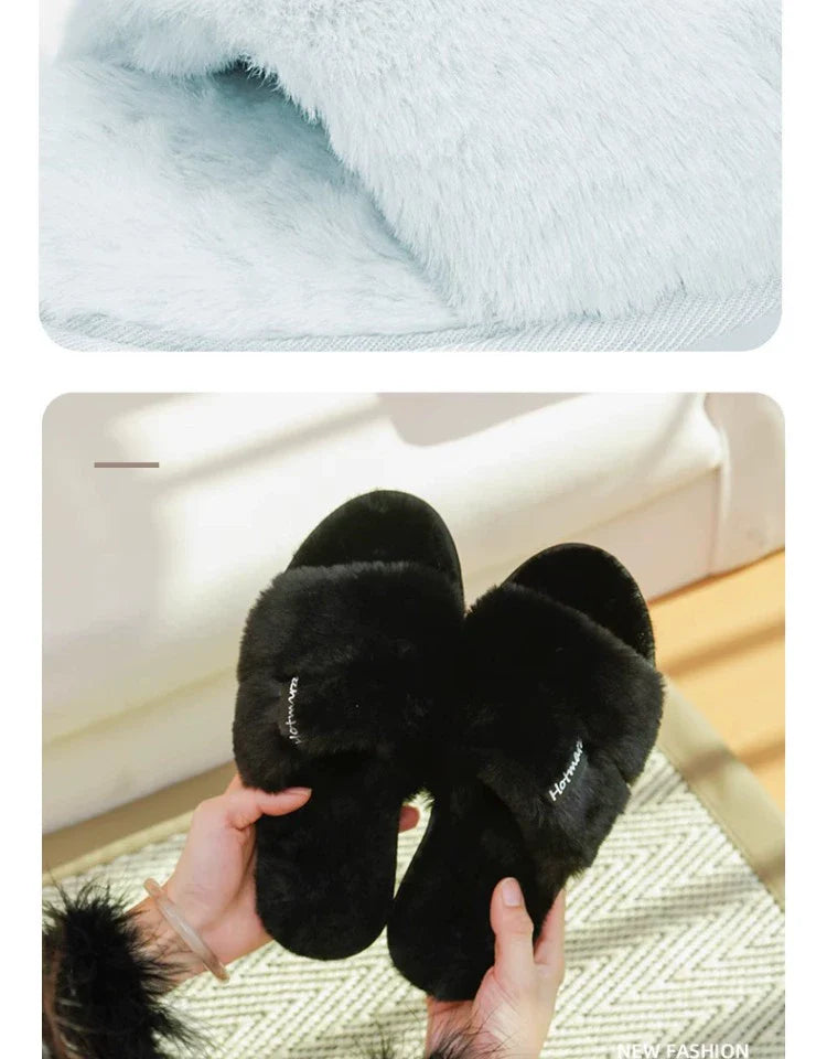 Hotmarzz Plush Cotton Mop Thick Bottom Fluffy Slippers