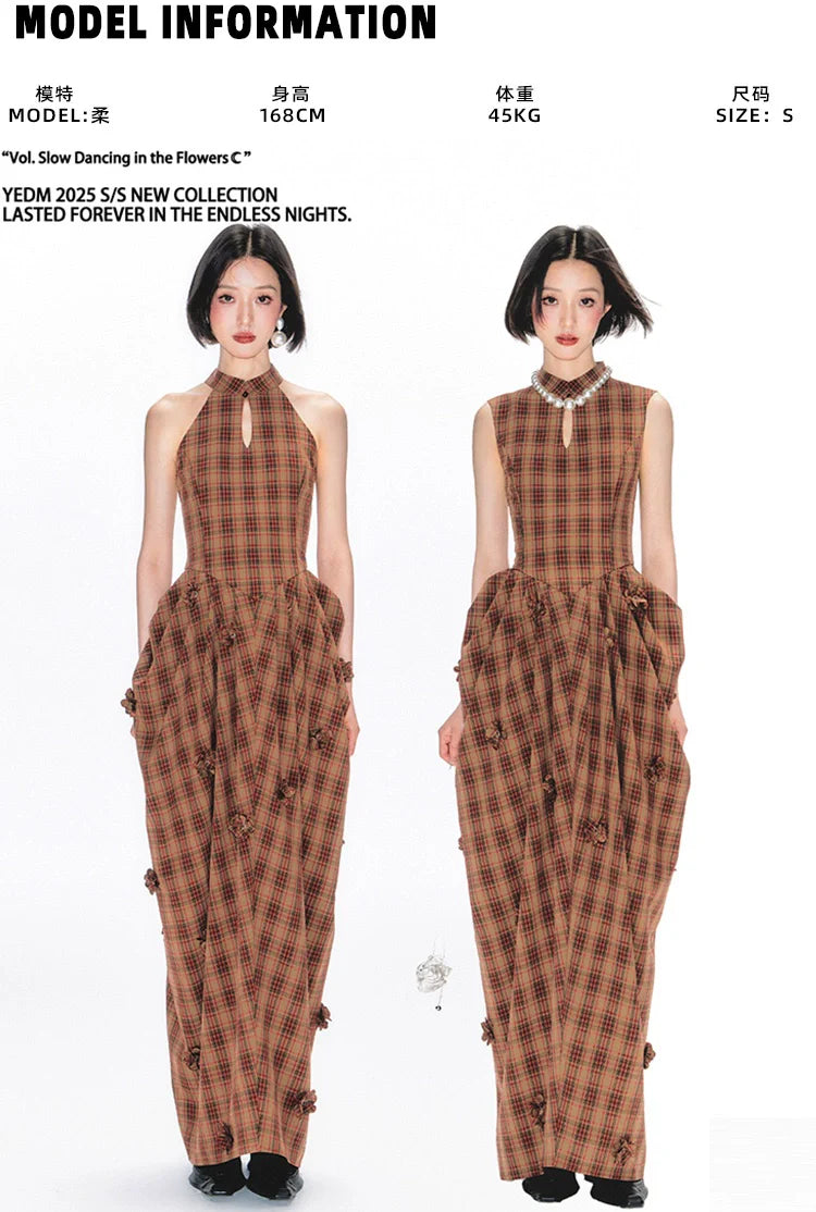 YEDM Plaid Sleeveless Dress