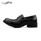 HANQIAORJI Cowhide Yuppie Heightening Loafers