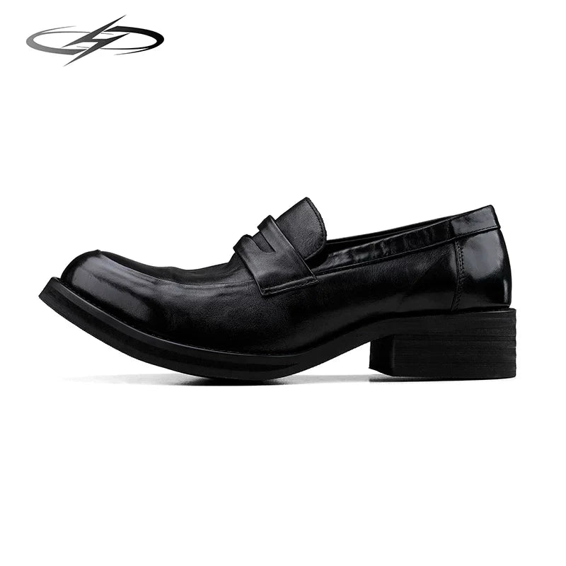 HANQIAORJI Cowhide Yuppie Heightening Loafers