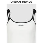URBAN REVIVO Contrasting Splicing Slim and Thin Sling Vest