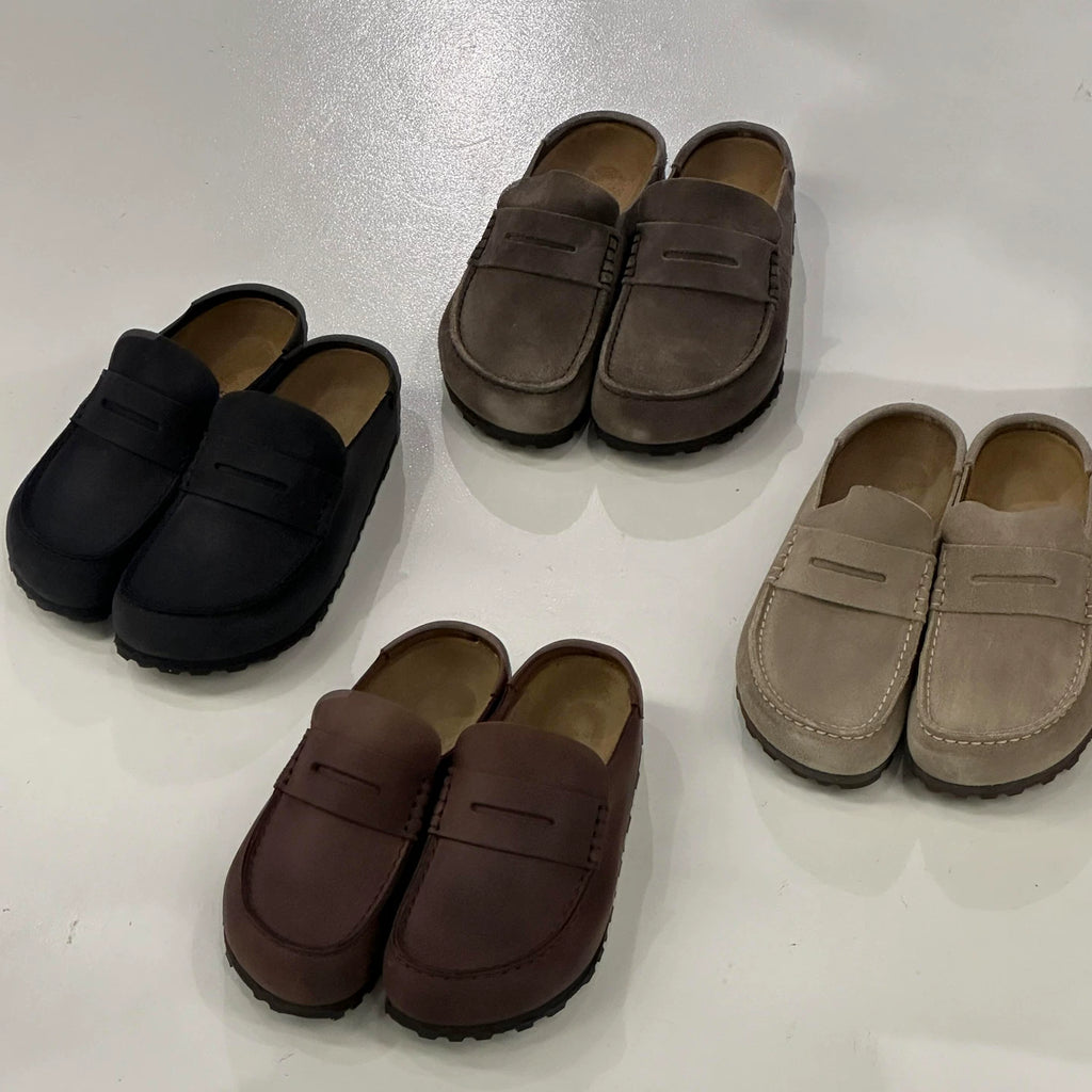 Cowhide Birkenstock Half Slippers