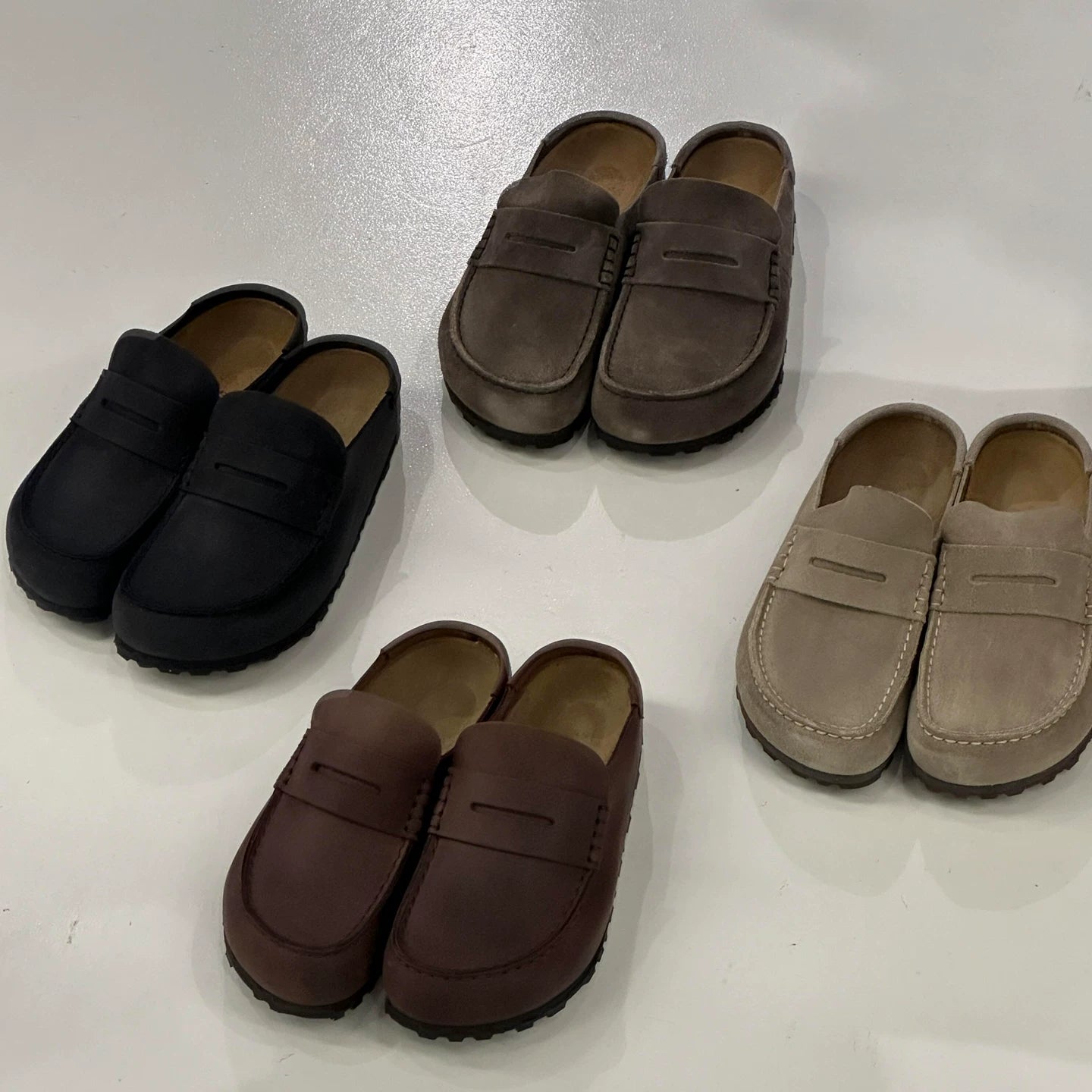 Cowhide Birkenstock Half Slippers