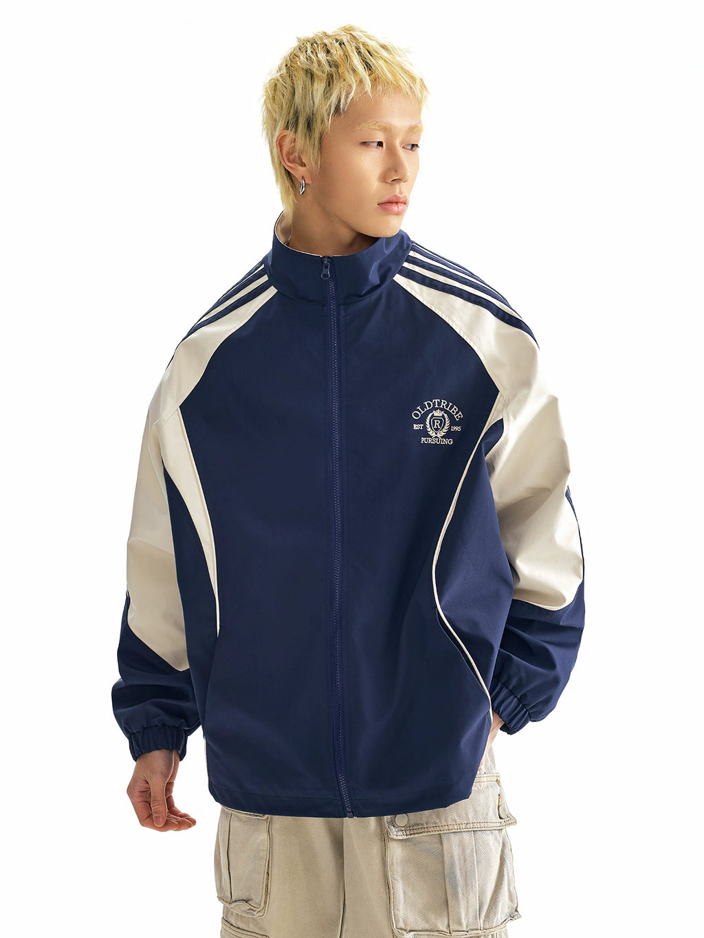 TIRED Contrast Stand-Collar Sports Jacket
