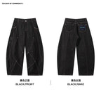 Mr. Jiangnan NewJNXS Raw Cow Wash Stud Embroidered Scimitar Jeans